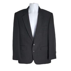 Stafford Classy Black 2 Button Suit Blazer Jacket ~  Sz 40S